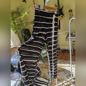 Black pants with white funky detail